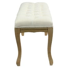 Johanna Button Tufted Rubberwood Ottoman Bench